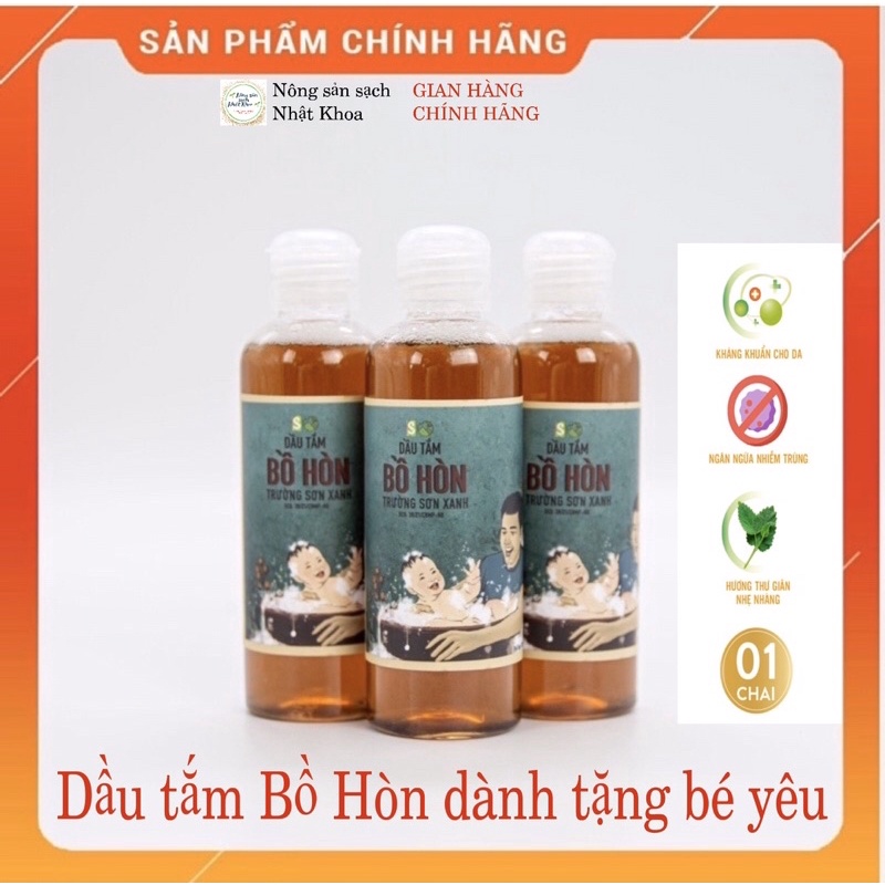 Dầu tắm, sữa tắm bồ hòn trường sơn xanh cho bé, mát da, chống rôm sảy, mẩn ngứa.