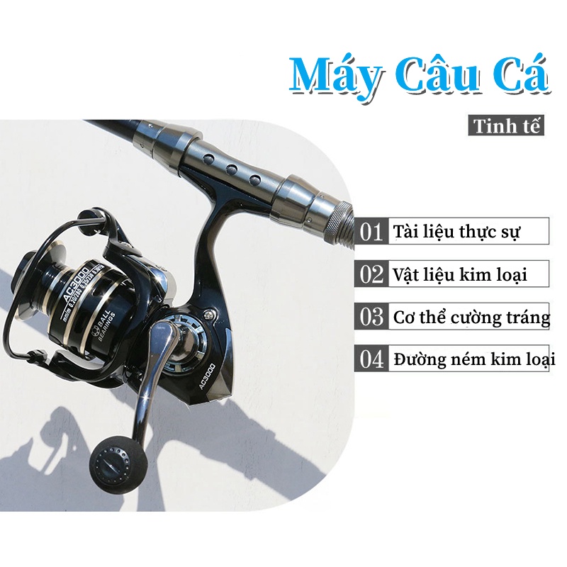 SUNTEK Máy Câu Cá, Máy Câu SUNTEK Full Kim Loại Máy Câu, Chính Hãng  AC 2000,AC3000,AC4000,AC5000,AC6000,AC7000