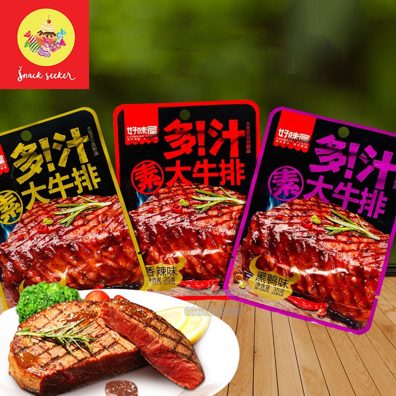 Bò bít tết chay tẩm vị- Bò bít tết- Ăn vặt Trung Quốc-Snackseeker