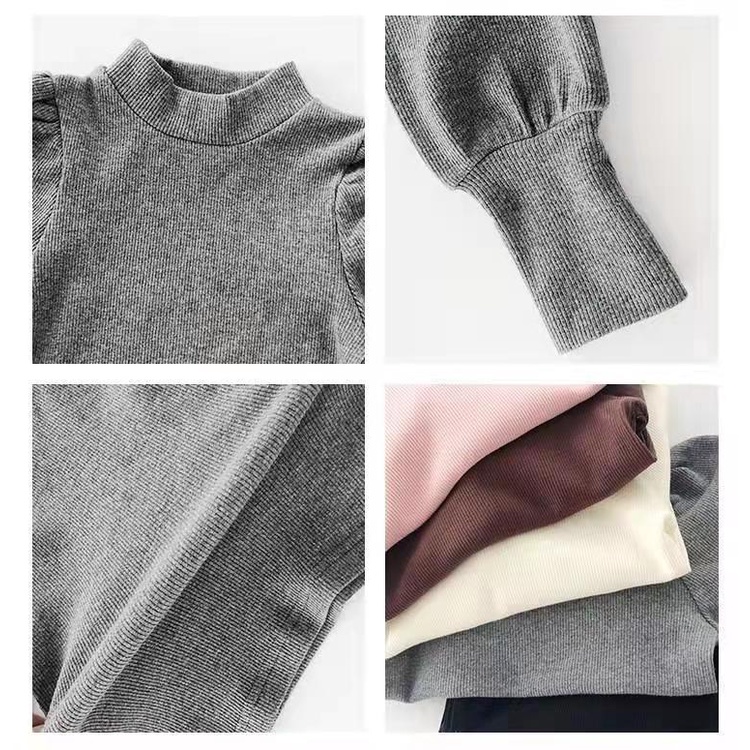 Áo Kiểu Tay Phồng Dài Thời Trang Xinh Xắn Cho Bé Gái 0-8 Tuổi