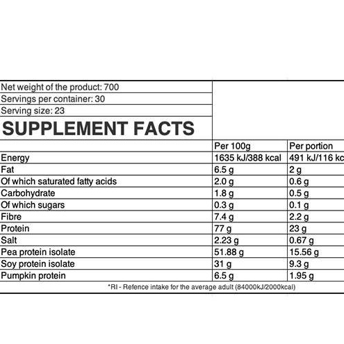 OSTROVIT VEGE PROTEIN BLEND, ISOLATE PROTEIN 100% NGUỒN THỰC VẬT TINH KHIẾT (700 GRAMS)