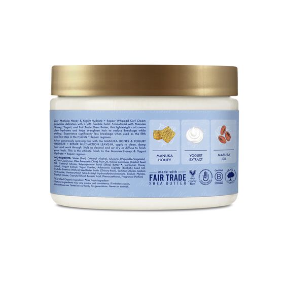 Kem dưỡng tóc uốn Shea Moisture Hydrate and Repair Moisturizing Curl Cream Manuka Honey & Yogurt 326g