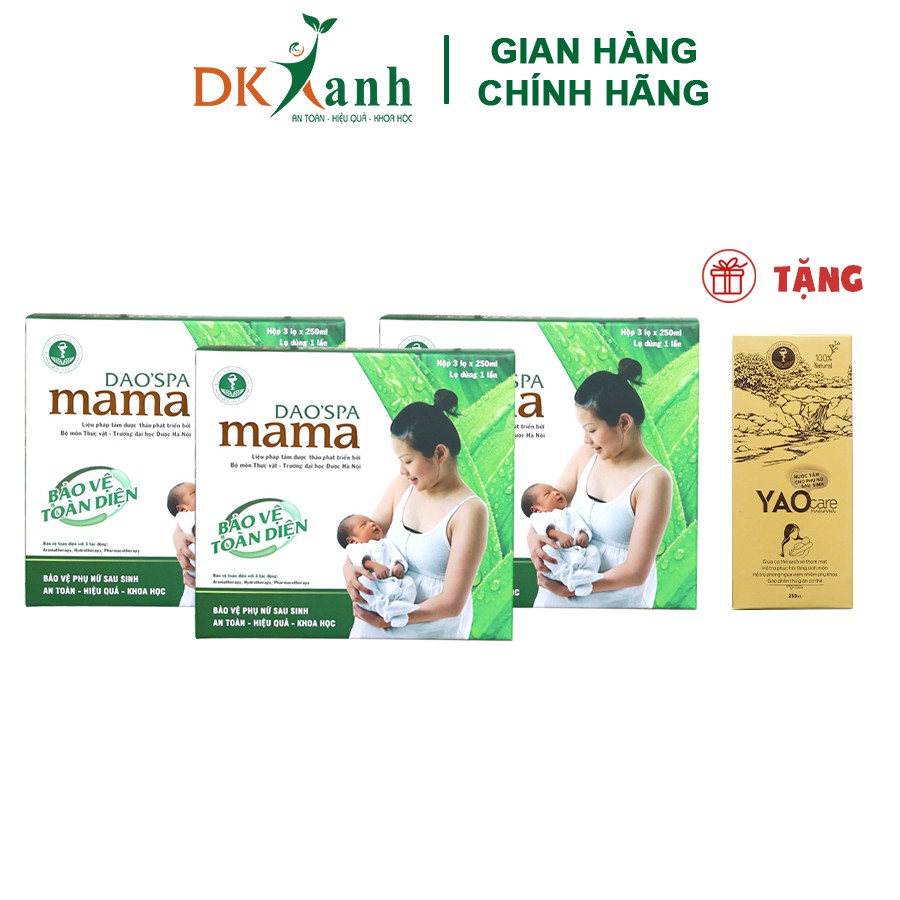 Combo 3 hộp Nước tắm sau sinh Dao'spa Mama - DK Pharma, 9 chai (250ml / chai)