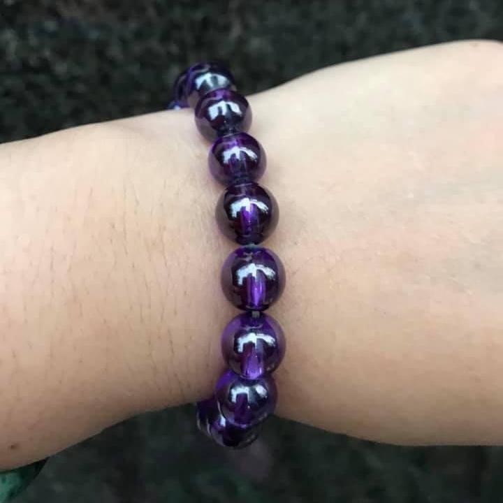 VÒNG TAY ĐÁ TOPAZ TÍM THIÊN NHIÊN 10LY