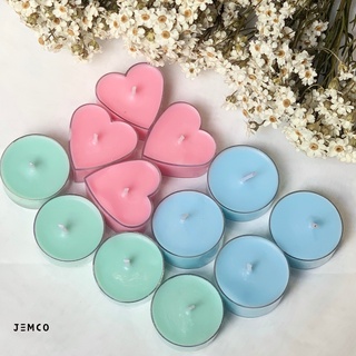 Set 4c nến thơm tealight handmade hình tròn/ trái tim _ Handmade Round/ Heart Scented Tealight Candle