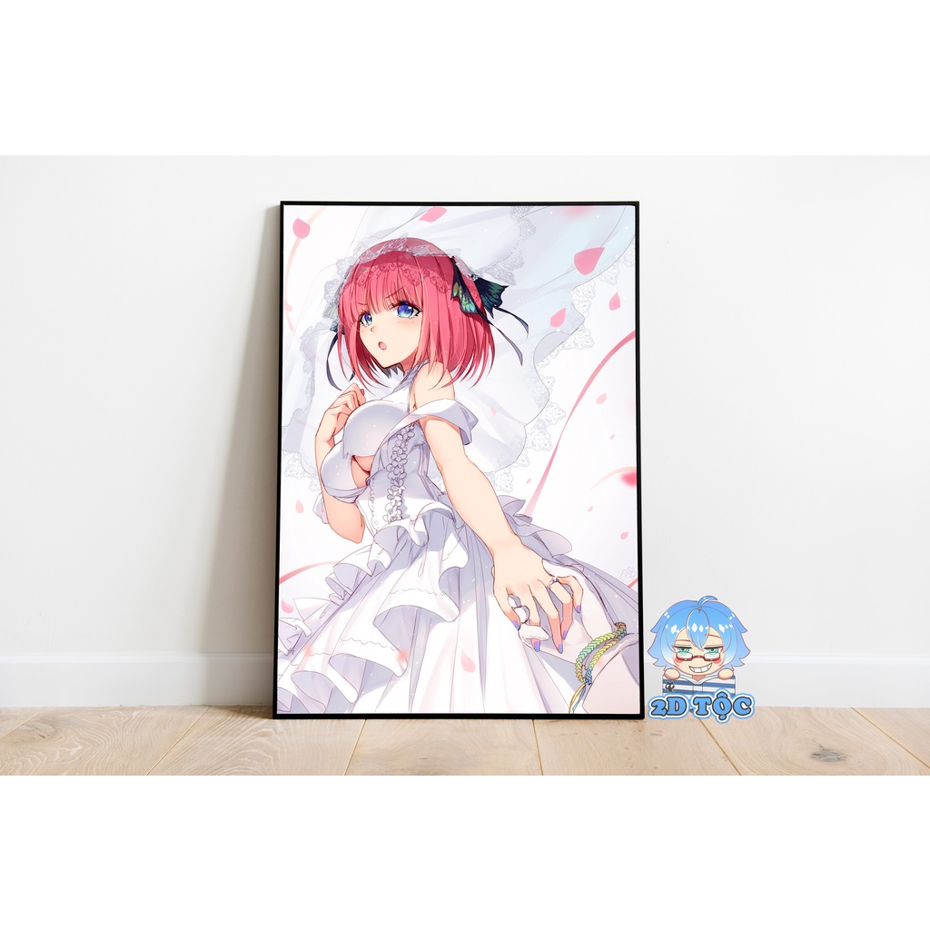 TRANH POSTER A3 NAKANO NINO (3) ANIME GOTOUBUN NO HANAYOME CHẤT LIỆU GIẤY CAO CẤP - 2D TỘC SHOP