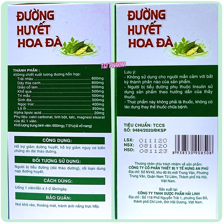 Viên Uống Tiểu Đường - Đường Huyết Hoa Đà - Hỗ Trợ Giảm Đường Huyết - Giảm Biến Chứng Tiểu Đường -, Giảm cholesterol Máu