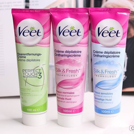 Kem Tẩy Lông Veet Silky Fresh Hair Removal Cream Sensitive Skin 100ml