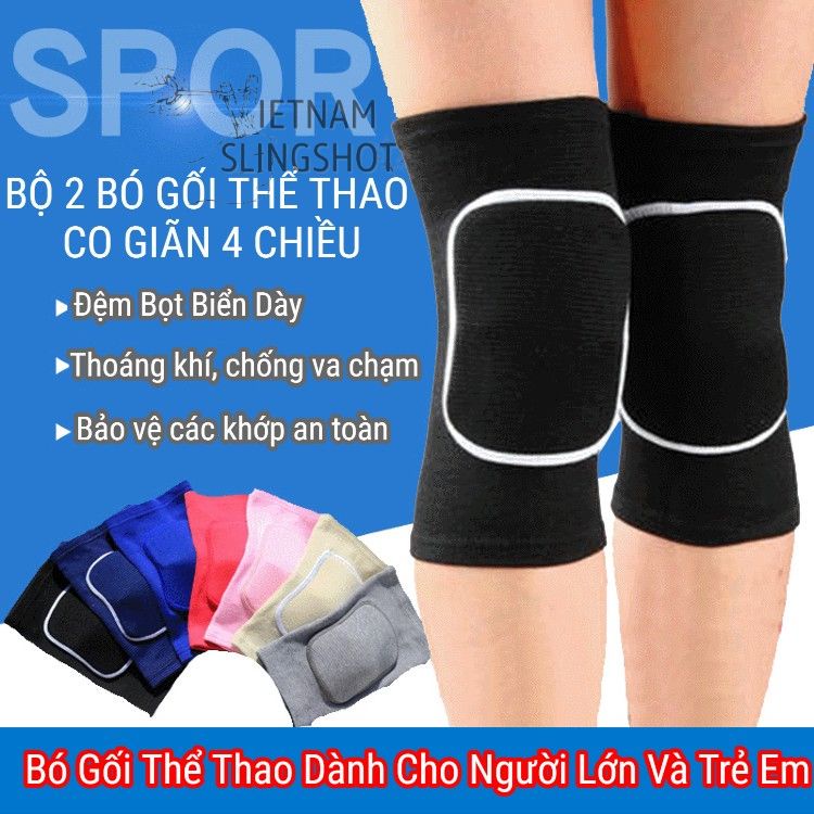 [Sale] Bộ 2 bó gối thể thao chính hãng, Có Đệm Bảo Vệ Gối Chống Chấn Thương Tập Yoga, Gym, Bóng Chuyền, Bóng Đá [GP4]