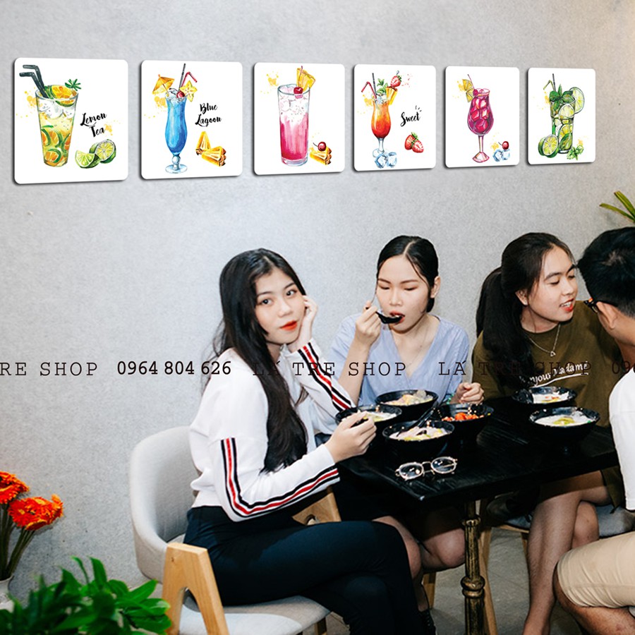 BỘ TRANH 3D Trà chanh - Cafee trang trí quán - Set 6 tranh | BigBuy360 - bigbuy360.vn