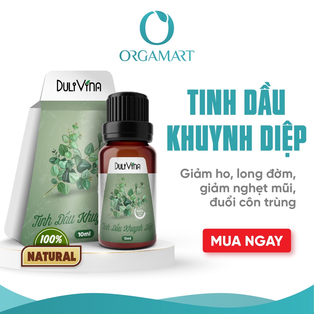 Tinh Dầu Khuynh Diệp Eucalyptus DuliVina Cao Cấp, Thiên Nhiên Nguyên Chất, Hỗ Trợ Hô Hấp, Đuổi Côn Trùng - Chai 10ml