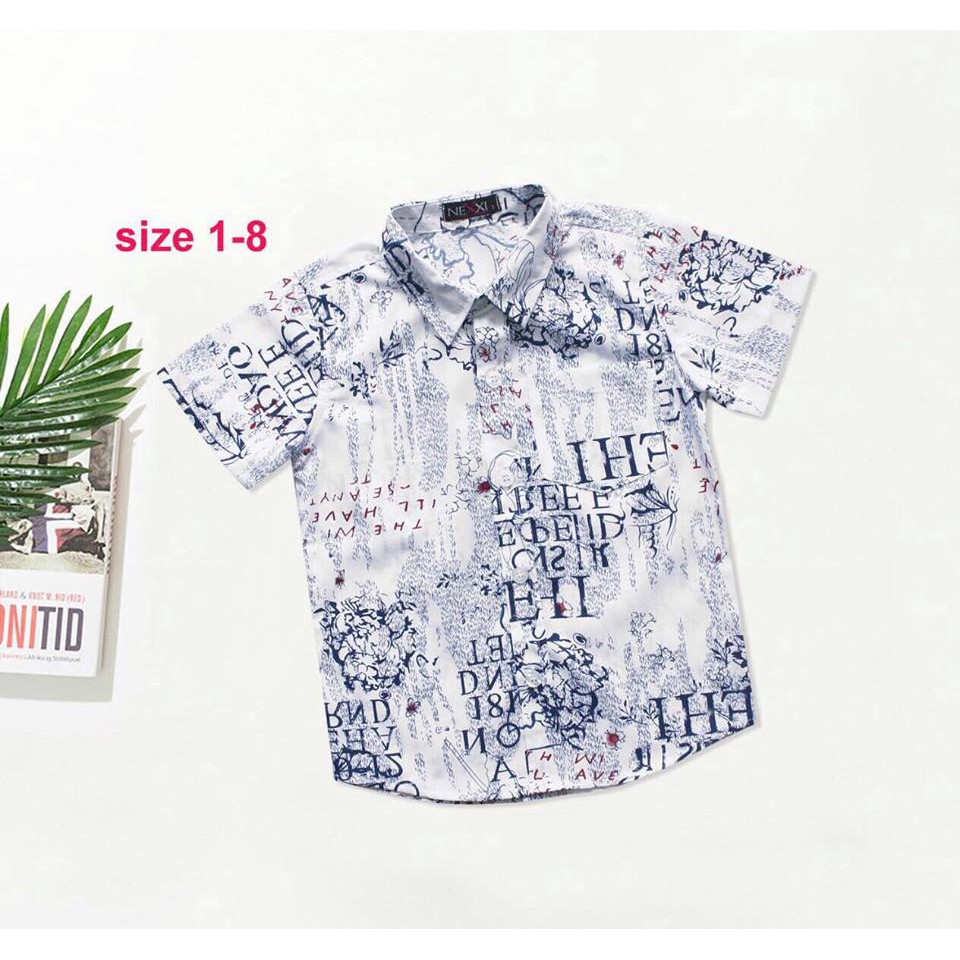 (xả) (thanh lý) Áo sơ mi cộc tay bé trai hàng Việt Nam (Sz: 1-7)