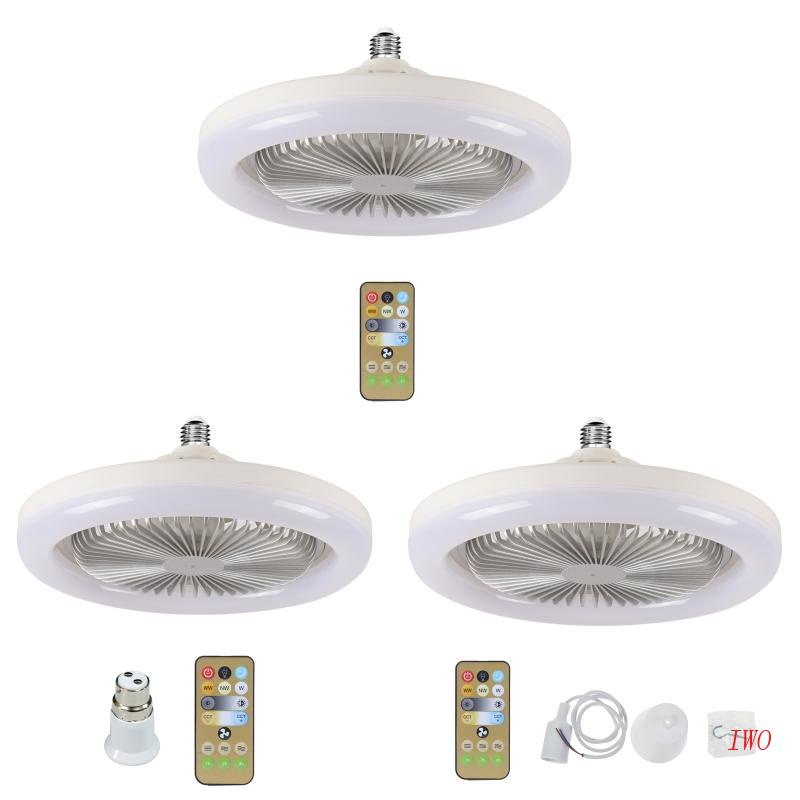 Quạt Trần IWO AC 86V-265V 30W E27 Có Đèn LED Điều Khiển Từ Xa Cho Nhà Ở / Văn Phòng E27