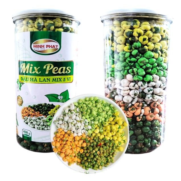 Đậu Hà Lan Mix 5 Vị Mình Phát Hộp 450gr Date 18/06/2022