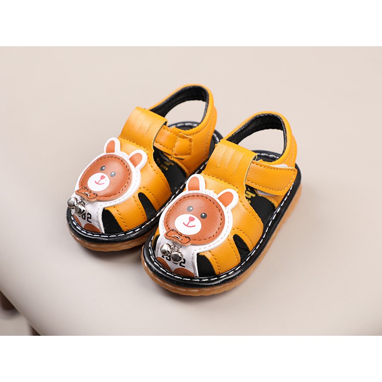 sandal tập đi bé trai-bé gái size 15-19 gấu kèn chít