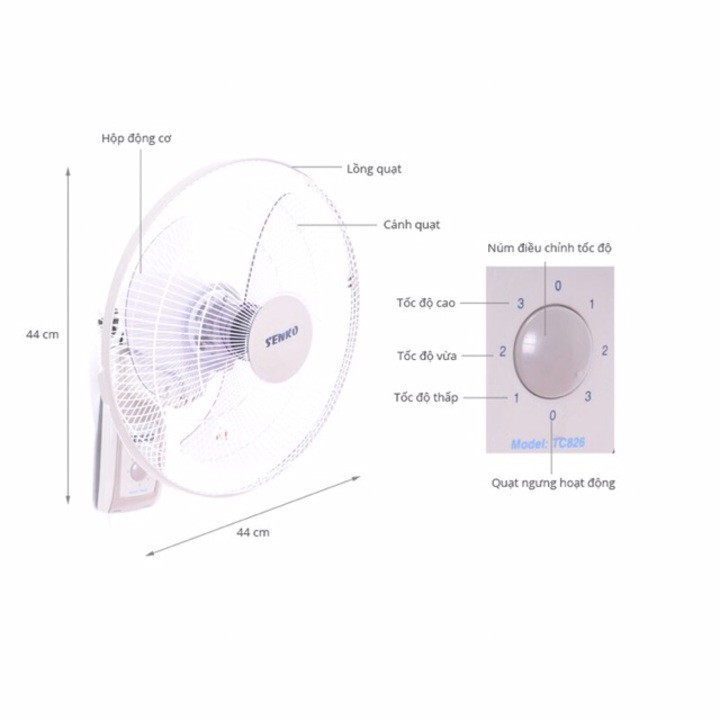 Quạt treo tường SENKO TC1626