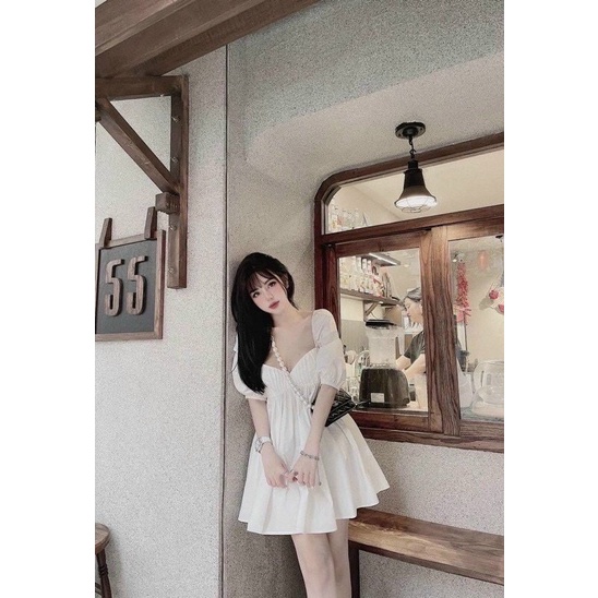 (SHOP BIGSIZE nữ 50kg đến 90kg ) ĐẦM BABYDOLL xếp li ngực, tay phồng