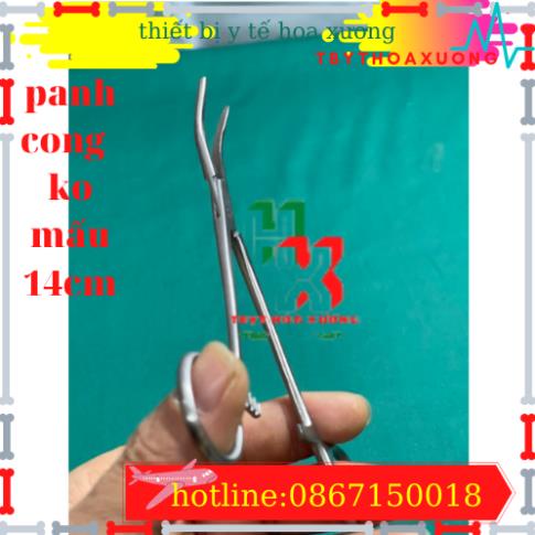 Panh Y Tế, Panh Gắp Phẫu Thuật, Pen Kẹp Y Tế, Panh Cong Không Mấu 14cm - Hàng Pakistan