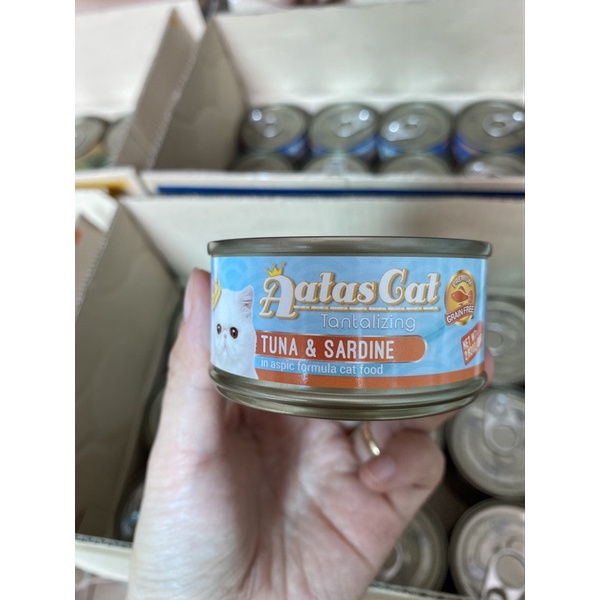 (bình tân)(hada petshop) Thức ăn dinh dưỡng cho mèo Pate Aatas lon 80g