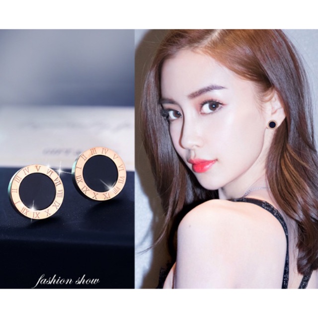 Bông tai titan la mã không đen ko gỉ - TTB4