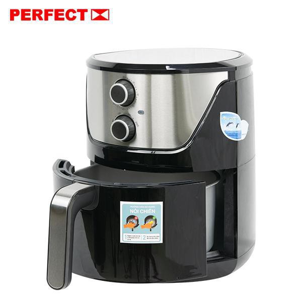 Nồi chiên không dầu Perfect PF335 5L chống dính công suất 1400W bảo hành 12 tháng màu đen & GLA-768 5L màu trắng