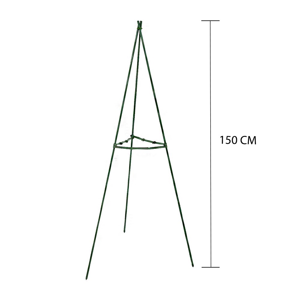 HomeBase SPRING Kệ để chậu cây 3 chân DGH702 bằng thép phủ PVC của Thái Lan W1.1xD1.1xH150cm màu xanh lá cây
