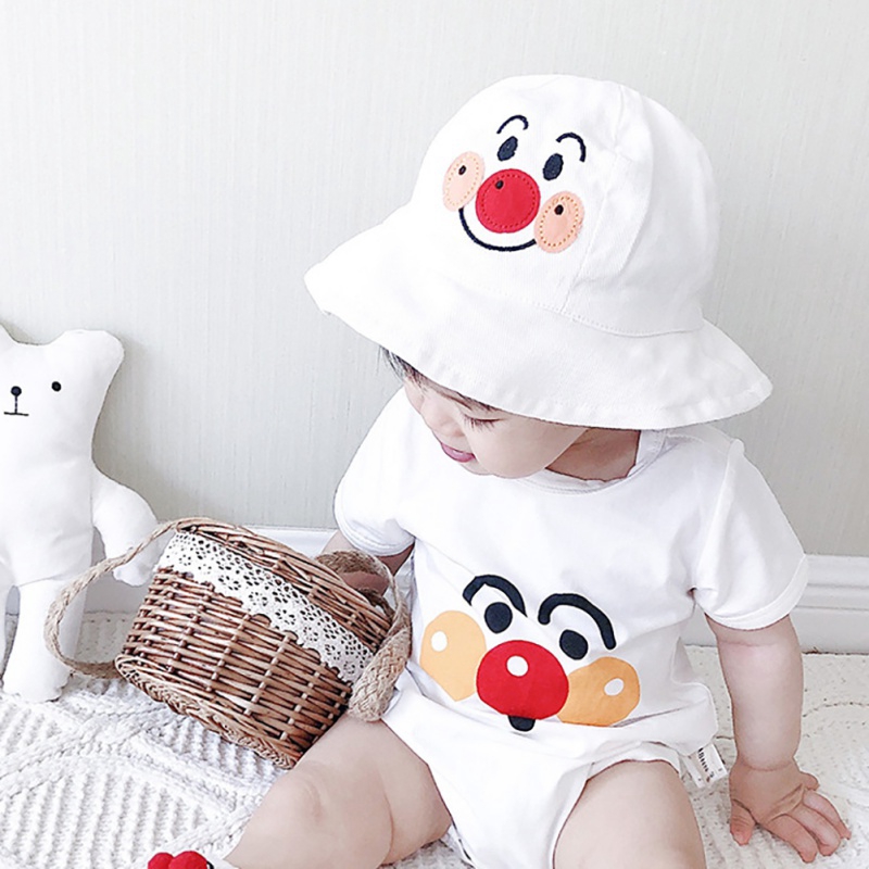 Bộ Áo Liền Quần Cotton Ngắn Tay In Họa Tiết Hoạt Hình Cho Bé