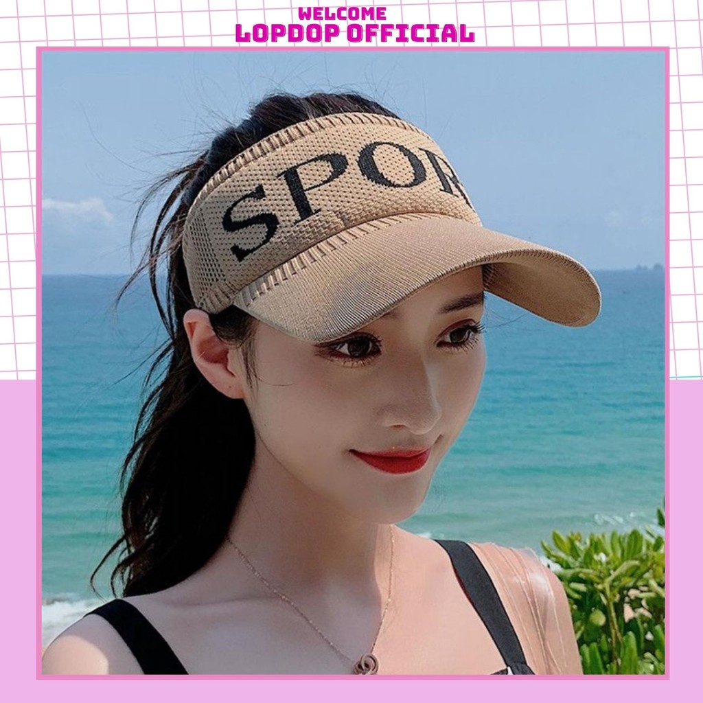 Mũ lưỡi trai nữ nửa đầu in chữ sport năng động TRẺ TRUNG – LOPDOP OFFICAL