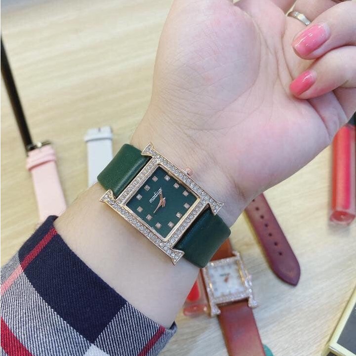 Đồng hồ thời trang nữ Modya MDA293 mặt chữ H cực đẹp dây da mềm, 4 màu dể dàng phối đồ | BigBuy360 - bigbuy360.vn