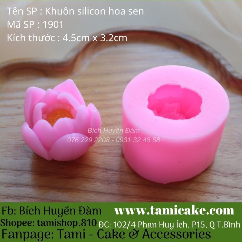 Khuôn silicon hoa sen thái 1901