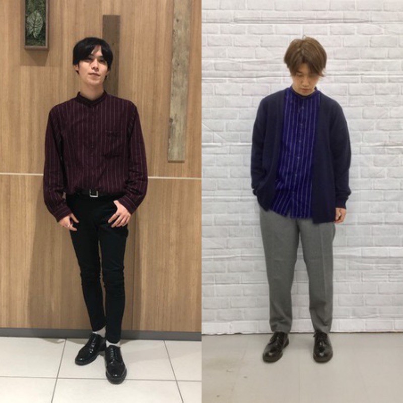 Áo sơ mi nam dài tay cổ tàu kẻ sọc dọc dòng flannel thời trang của GU - Nhật