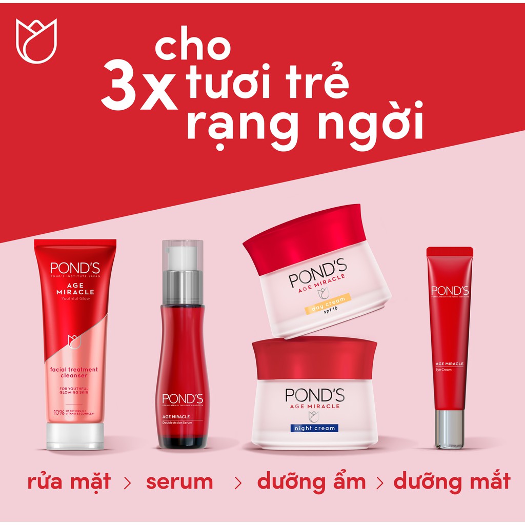 [Mã FMCGMALL - 8% đơn 250K] Kem chống lão hóa cao cấp Pond's Age Miracle ban ngày 50g