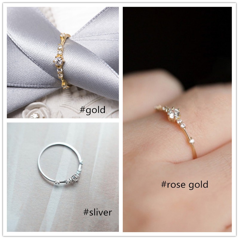 Nhẫn mạ vàng đính đá xinh xắn cho nữ