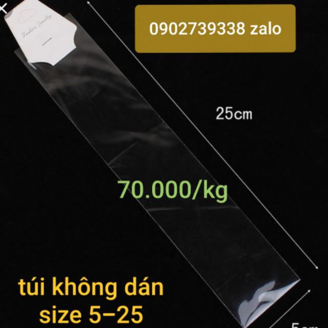 Túi opp không dán size 5-25 , 4*25 , 5*8 ,7*10 v.v...không có tag giấy vui lòng note size lúc đặt hàng giúp shop