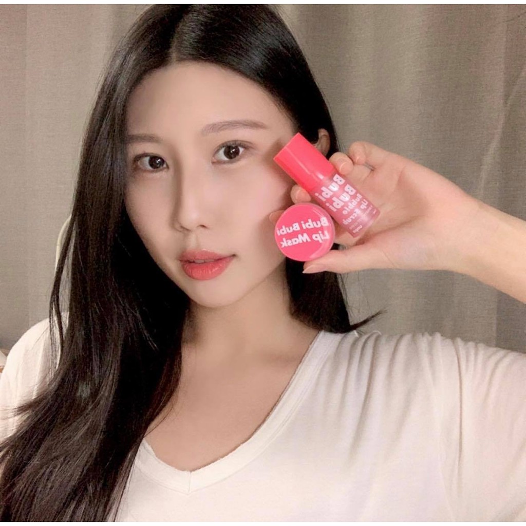 Tẩy Da Chết Môi Sủi Bọt & Mặt Nạ Ngủ Môi Unpa Bubi Bubi