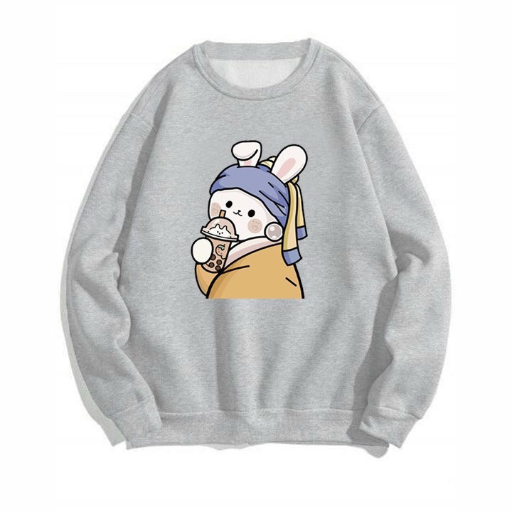 ÁO SWEATER IN CÔ GÁI TRÀ SỮA CỰC ĐẸP NHIỀU MÀU