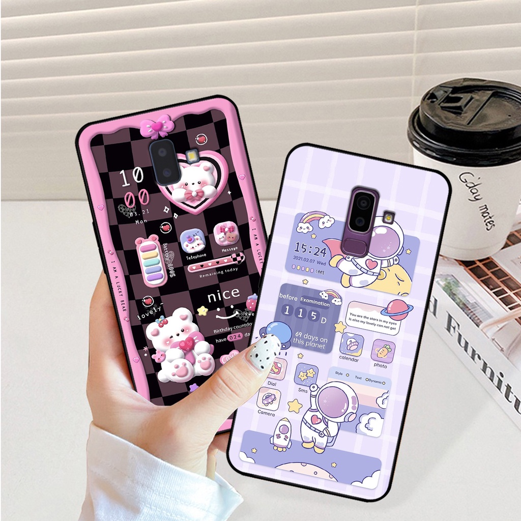 Ốp lưng Samsung J6 2018 / J6 Plus / J6+ / J8 hình gấu, vũ trụ ngân hà chibi. ốp chống sốc bền đẹp