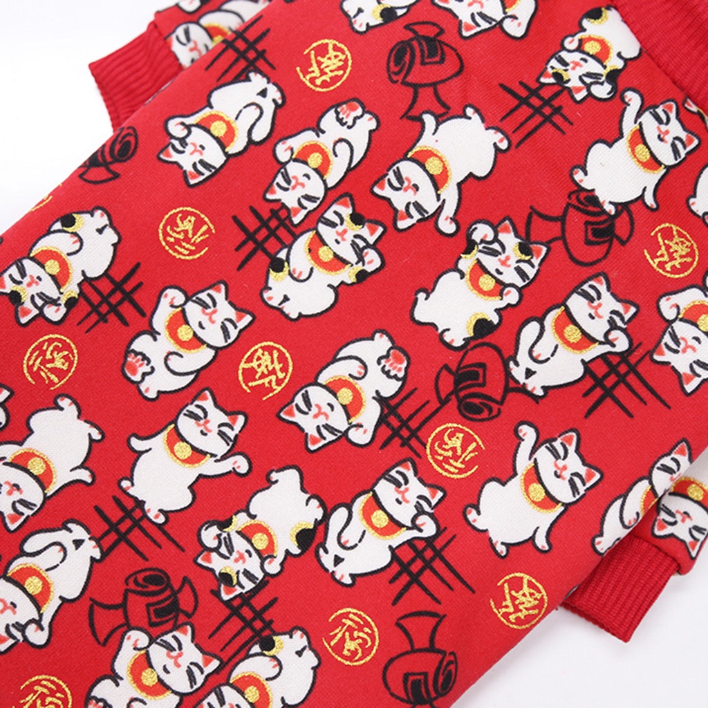 Áo Sweater Giữ Ấm Họa Tiết Hoạt Hình Phong Cách Trung Hoa Cho Thú Cưng