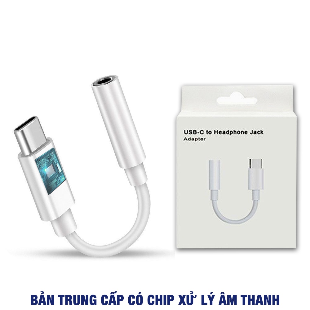 Cáp chuyển đổi tai nghe Type-C sang 3.5 - Đầu chuyển đổi cổng tai nghe từ Type-C sang 3.5mm Jack Chuyển Đổi Tai Nghe 3.5