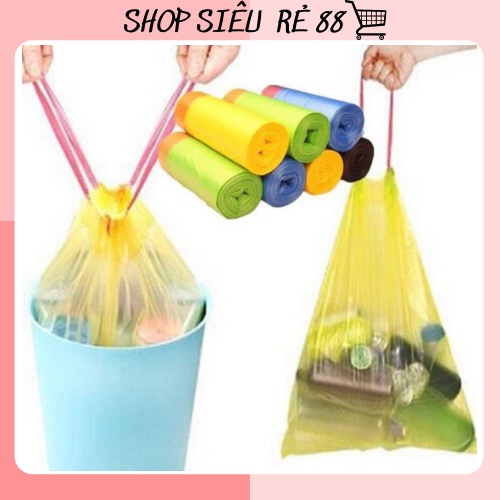 Cuộn túi rác sinh học có dây rút kích thước 45x 50cm 1332 SHOP SIÊU RẺ