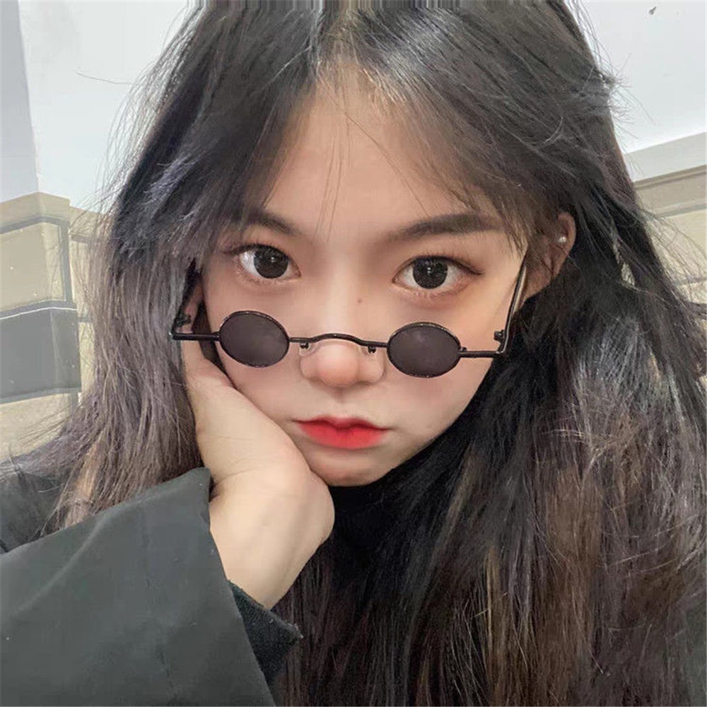 Kính mát gọng tròn mini vui nhộn phong cách hip hop mới