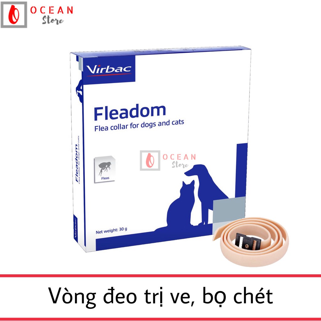 Vòng đeo cổ trị ve ghẻ chó mèo - Vòng đeo Virbac Fleadom