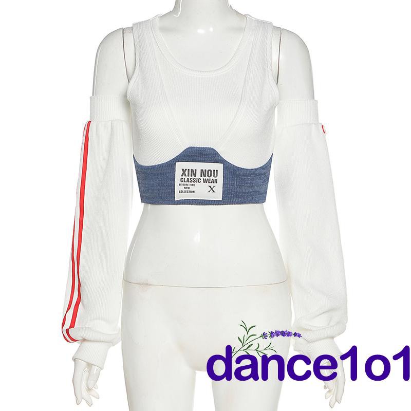 Áo Crop Top Dệt Kim Cổ Xẻ Sâu Gợi Cảm Cho Nữ