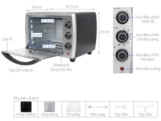 Lò nướng Electrolux EOT30MXC 30 lít [Hàng Trưng Bày Giảm Giá 50%]