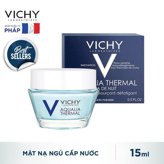 Minisize Vichy Chính Hãng- Mặt Nạ Ngủ Cung Cấp Nước Tức Thì Vichy Aqualia Masque Nuit 15ml