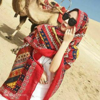 Khăn choàng boho đỏ hàng cao cấp
