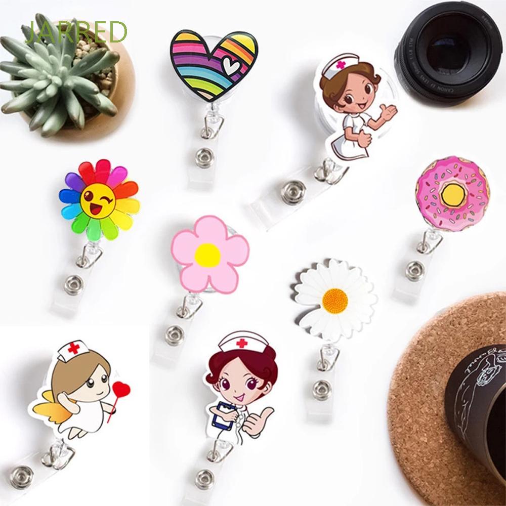 Kẹp đeo thẻ tên/ ID bằng acrylic chất lượng cao có dây rút gọn tiện dụng