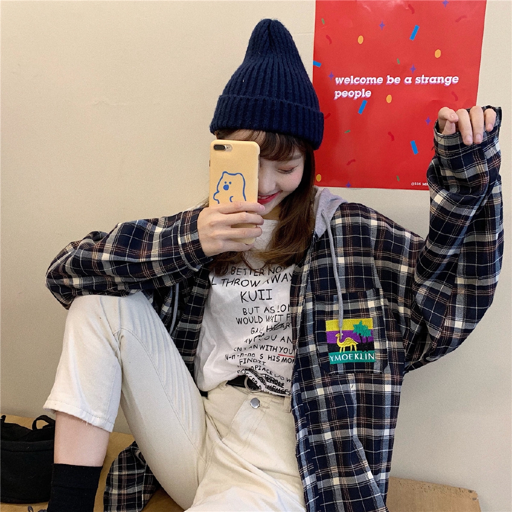 Áo Khoác Sơ Mi Có Nón Họa Tiết Caro Thời Trang 5772020 | BigBuy360 - bigbuy360.vn