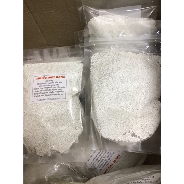 Bột tẩy rong rêu trên xi măng, nền gạch, chất diệt rong sân, tường nhà gói 500g