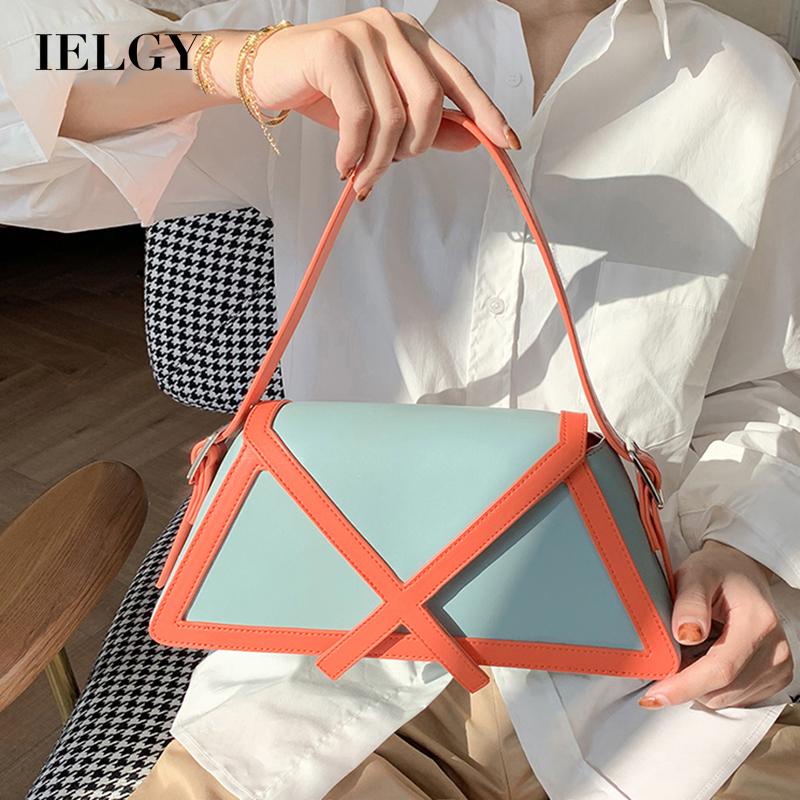 Túi đeo cánh tay Ielgy màu sắc tương phản phong cách phương tây cá tính cho nữ